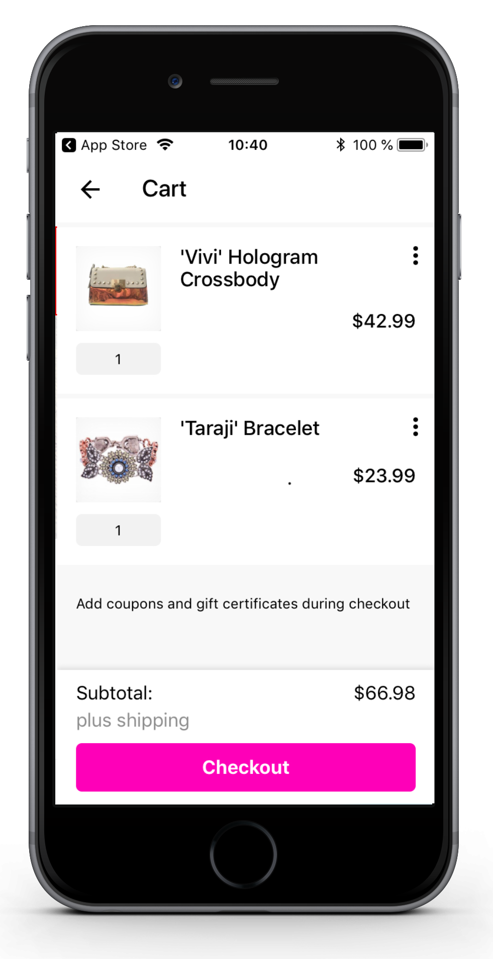 Web Checkout step 1