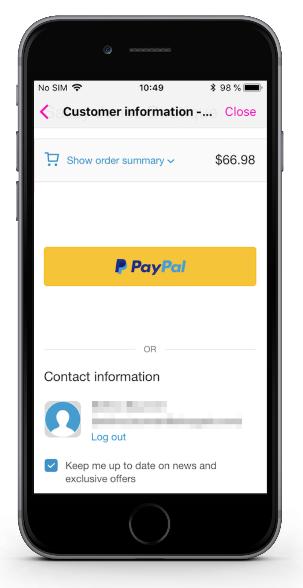 Web Checkout step 2