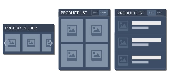 product slider and list
