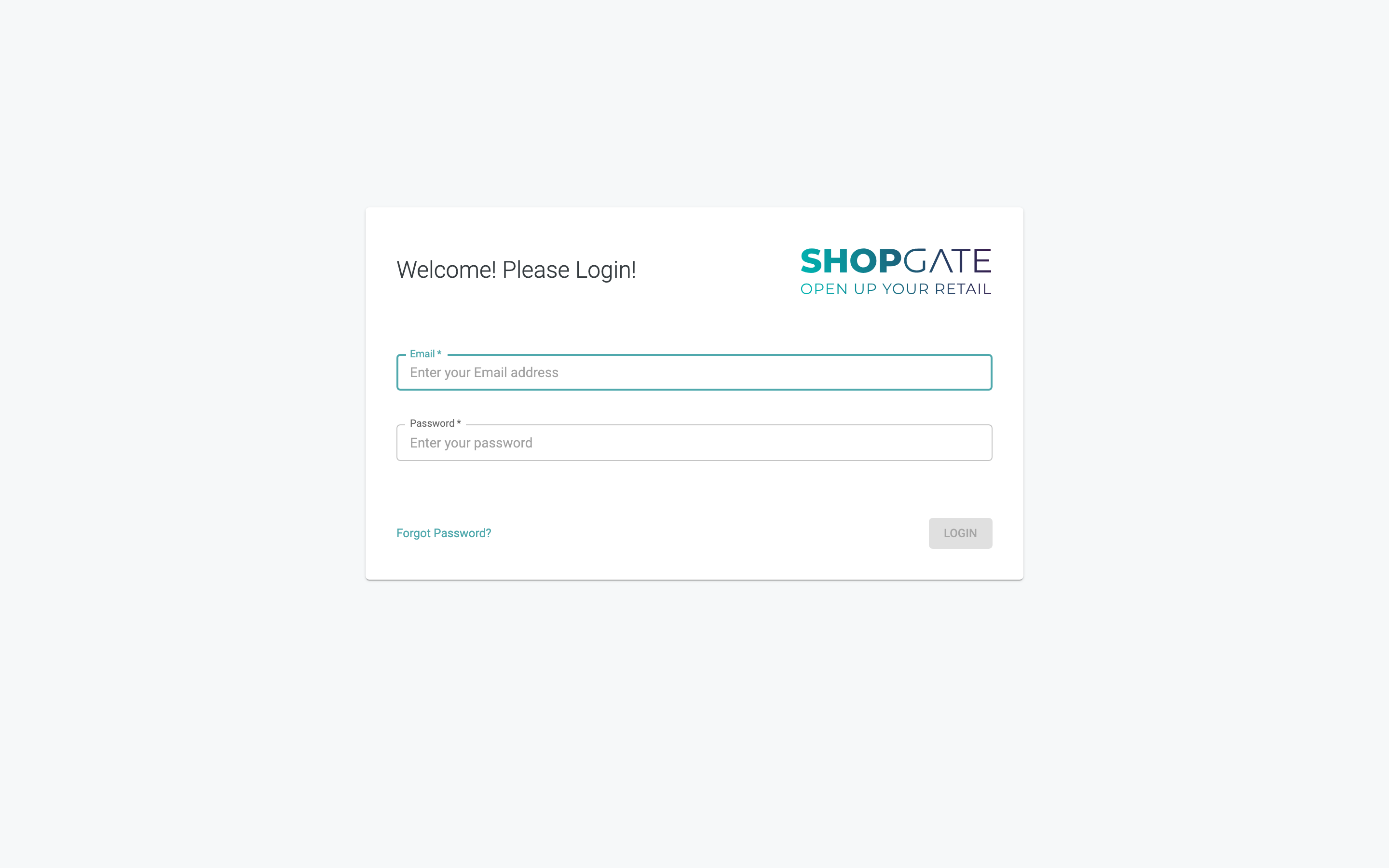 Login page of the Shopgate Admin