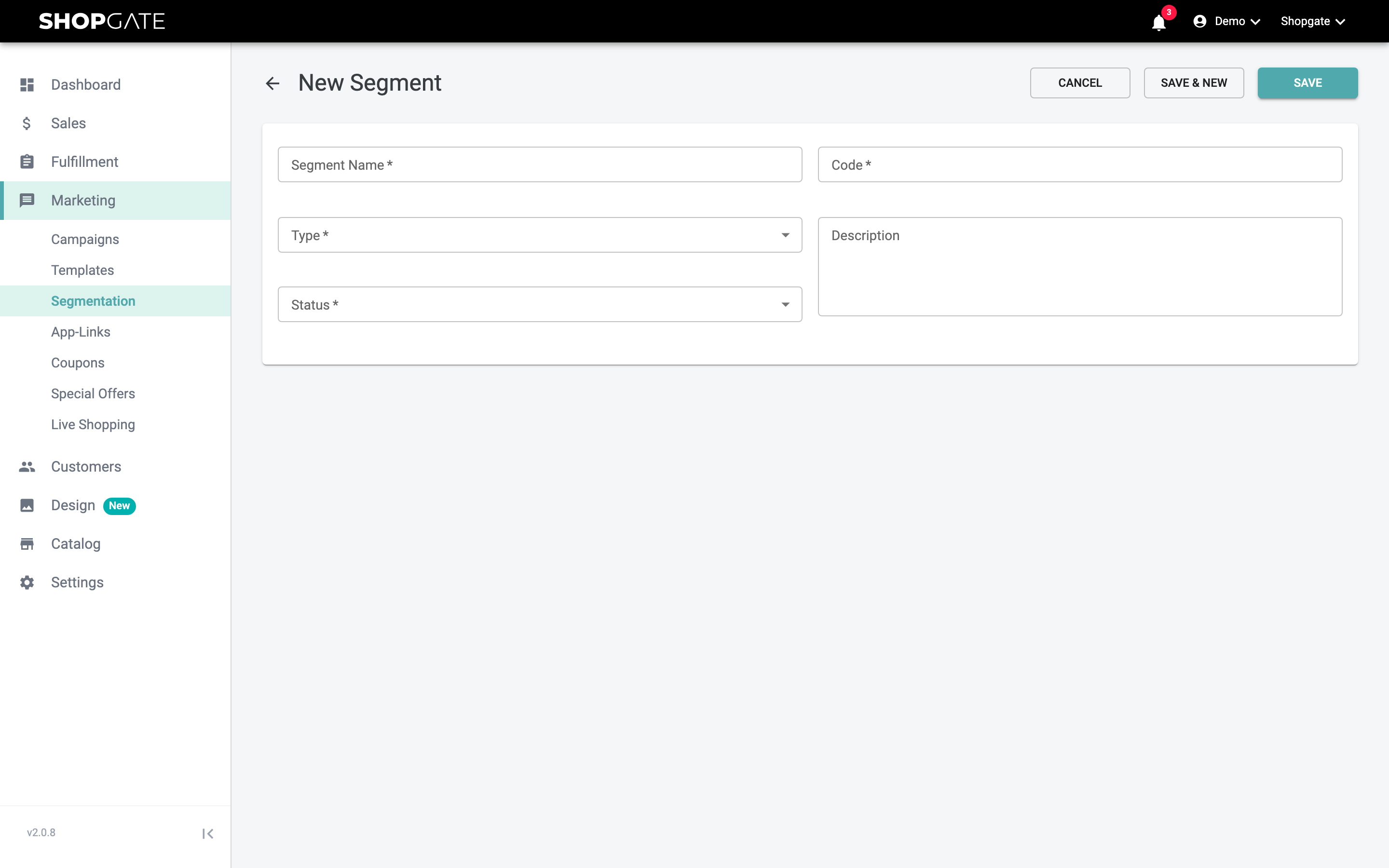 Create a new segment